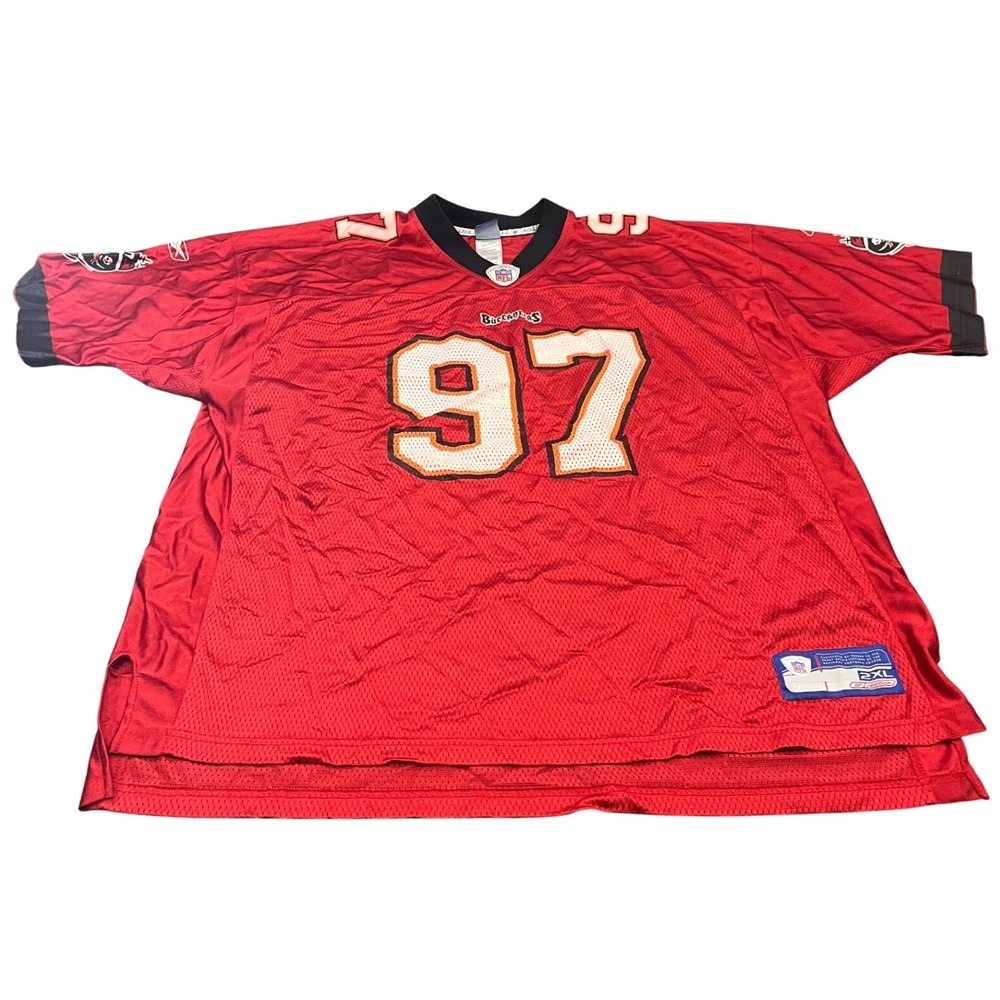 VTG Reebok Simeon Rice Tampa Bay Buccaneers Jersey Mens 2XL Red NFL Football 97